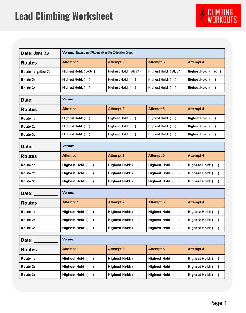 Printable Training Planners And